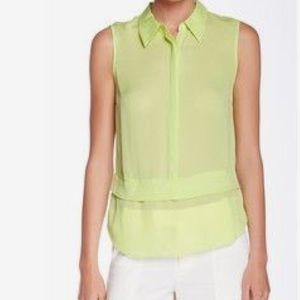 A.L.C. Silk Button Down Tank Top Size Small
